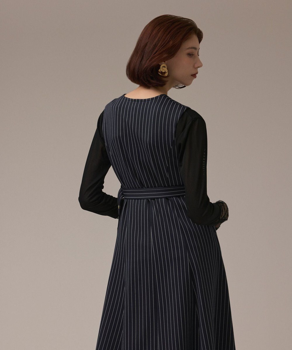 GRACE CONTINENTAL ストライプジャージワンピース 