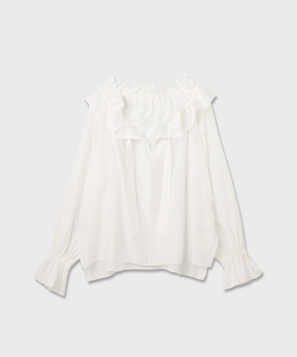 GRACE CONTINENTAL フリルカラーシアーカフタンブラウス 