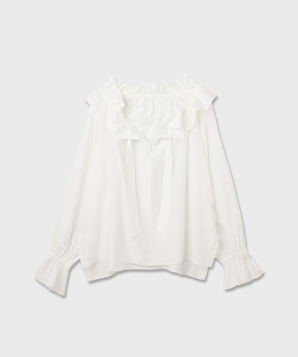 GRACE CONTINENTAL フリルカラーシアーカフタンブラウス