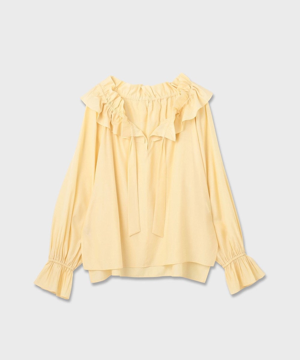 GRACE CONTINENTAL フリルカラーシアーカフタンブラウス