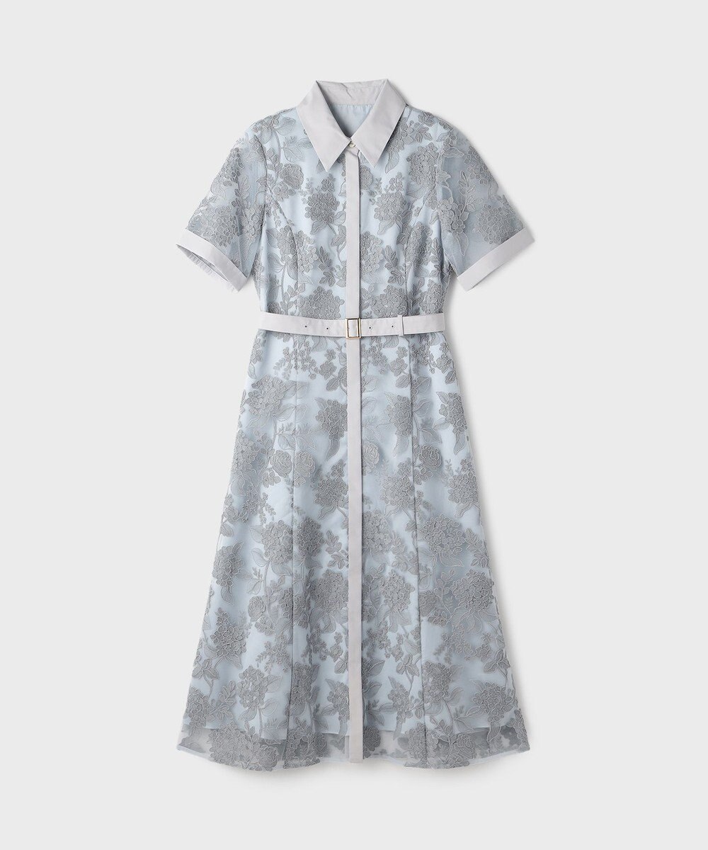GRACE CONTINENTAL フラワーコード刺繍ワンピース 
