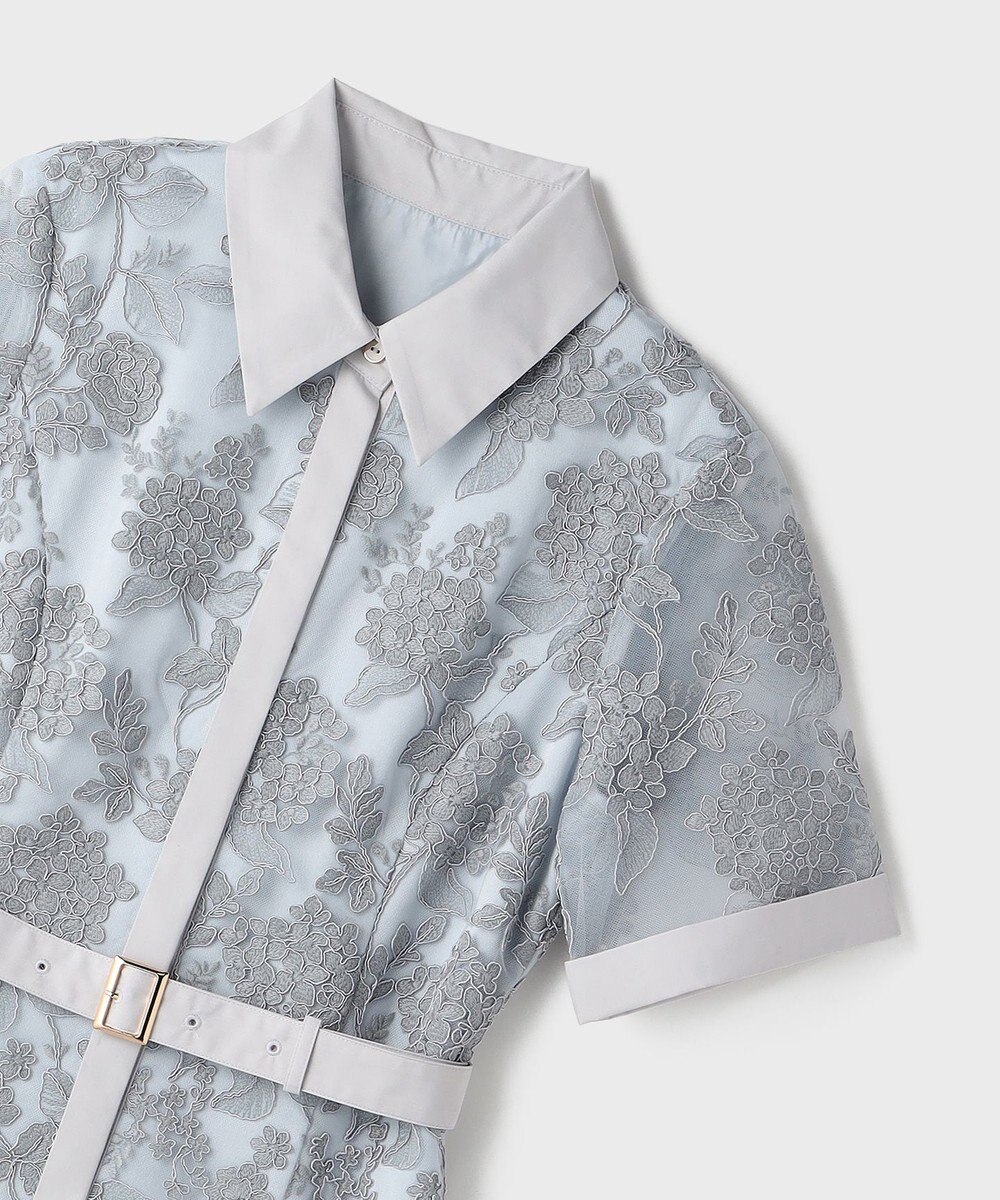 GRACE CONTINENTAL フラワーコード刺繍ワンピース 