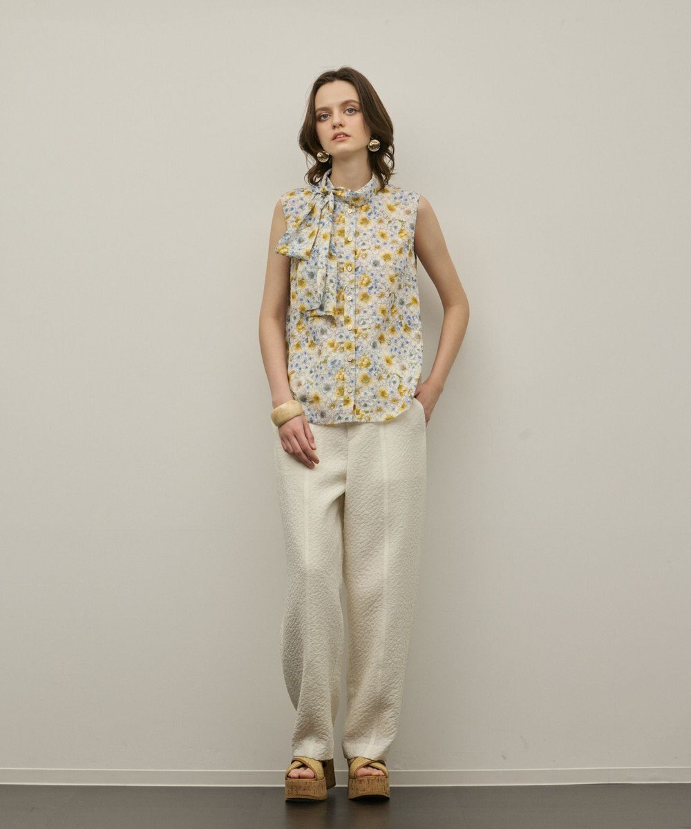 GRACE CONTINENTAL シアーフラワープリントジャガードブラウス 