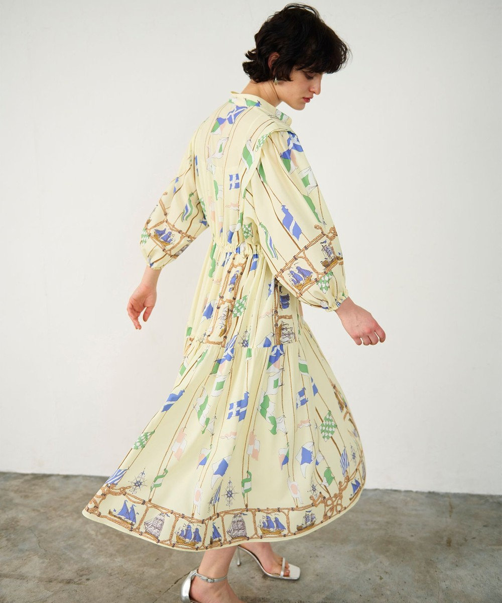 GRACE CONTINENTAL セーラープリントワンピース