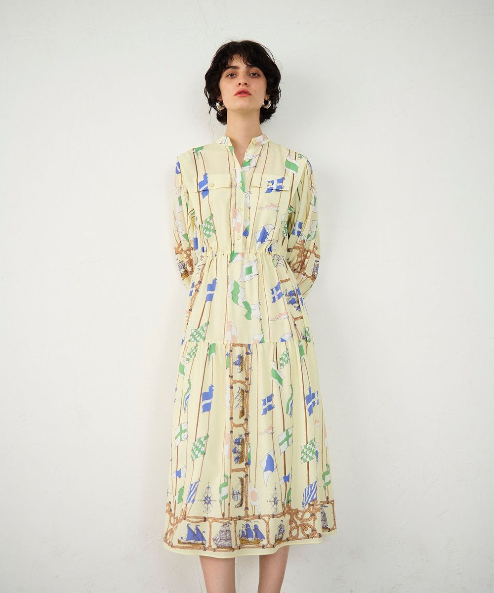 GRACE CONTINENTAL セーラープリントワンピース