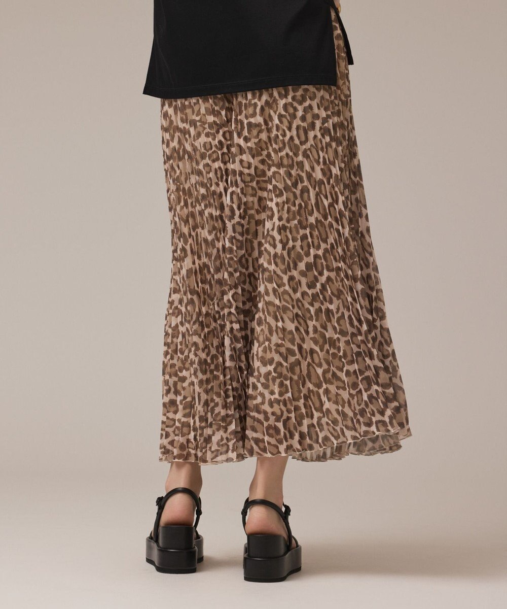 GRACE CONTINENTAL ヒョウ柄ロングプリーツスカート 