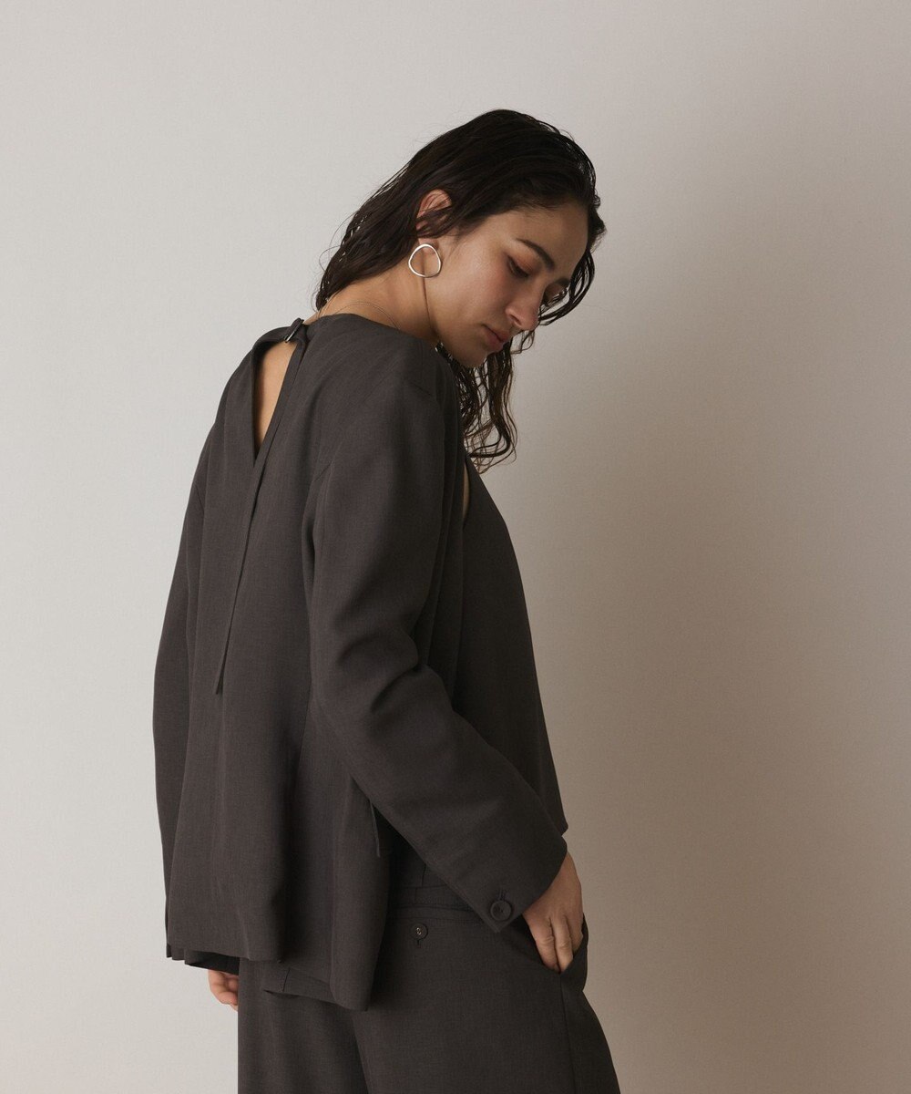 GRACE CONTINENTAL バックシャンノーカラージャケット 