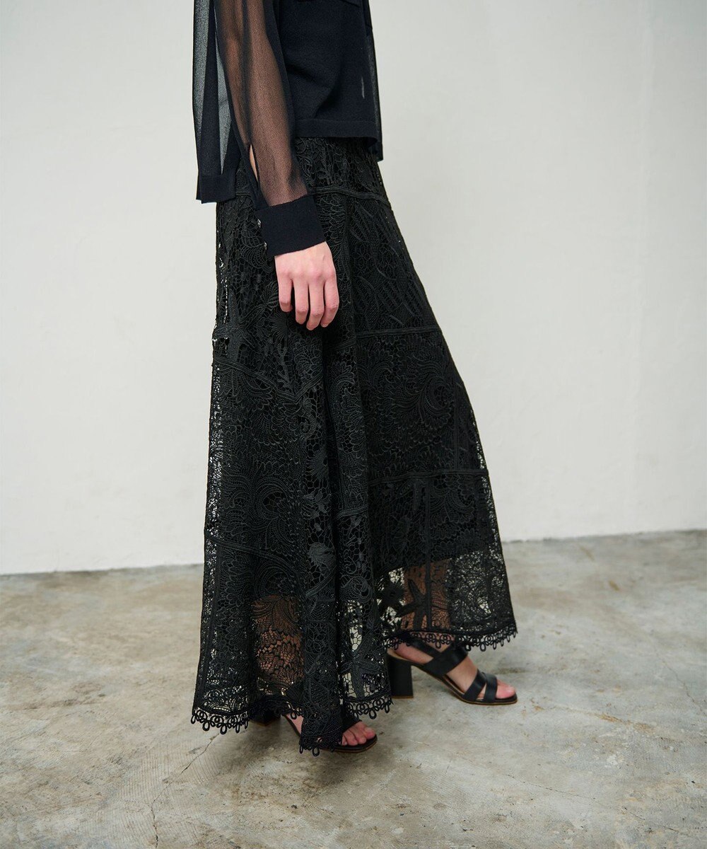 GRACE CONTINENTAL ケミカルレースパッチワークスカート