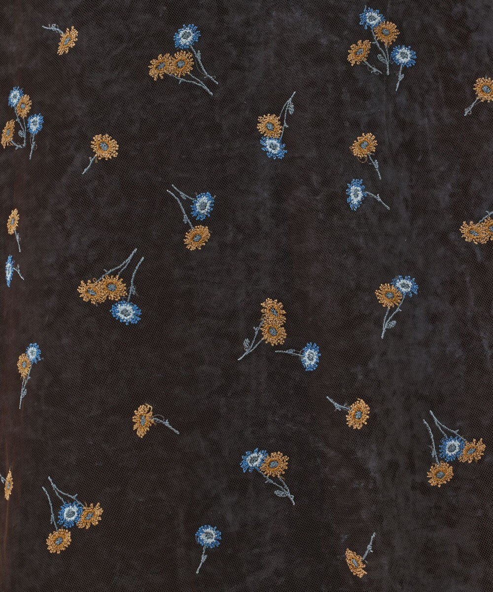 GRACE CONTINENTAL 刺繍レイヤードベロアスカート 