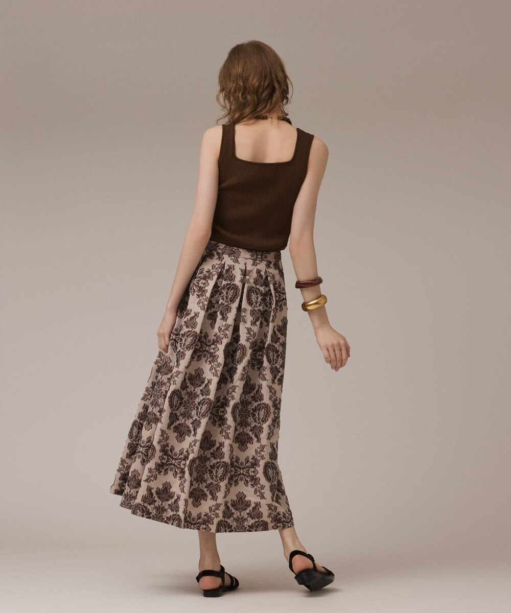 GRACE CONTINENTAL ダマスクジャガードタックスカート 
