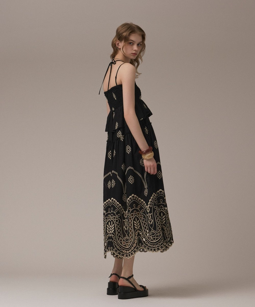 GRACE CONTINENTAL カットワークマキシドレス 