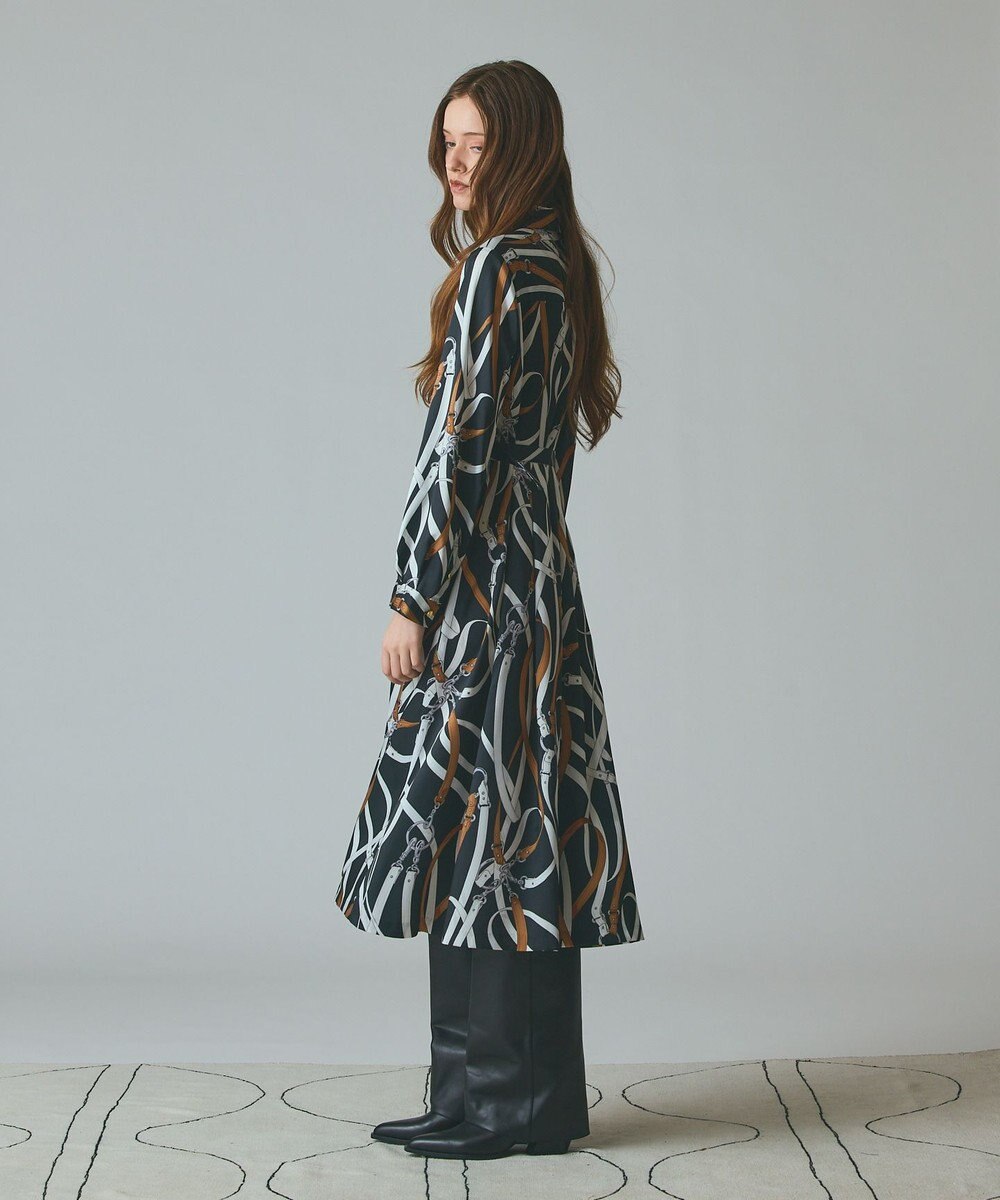 GRACE CONTINENTAL ベルトプリントシャツドレス 