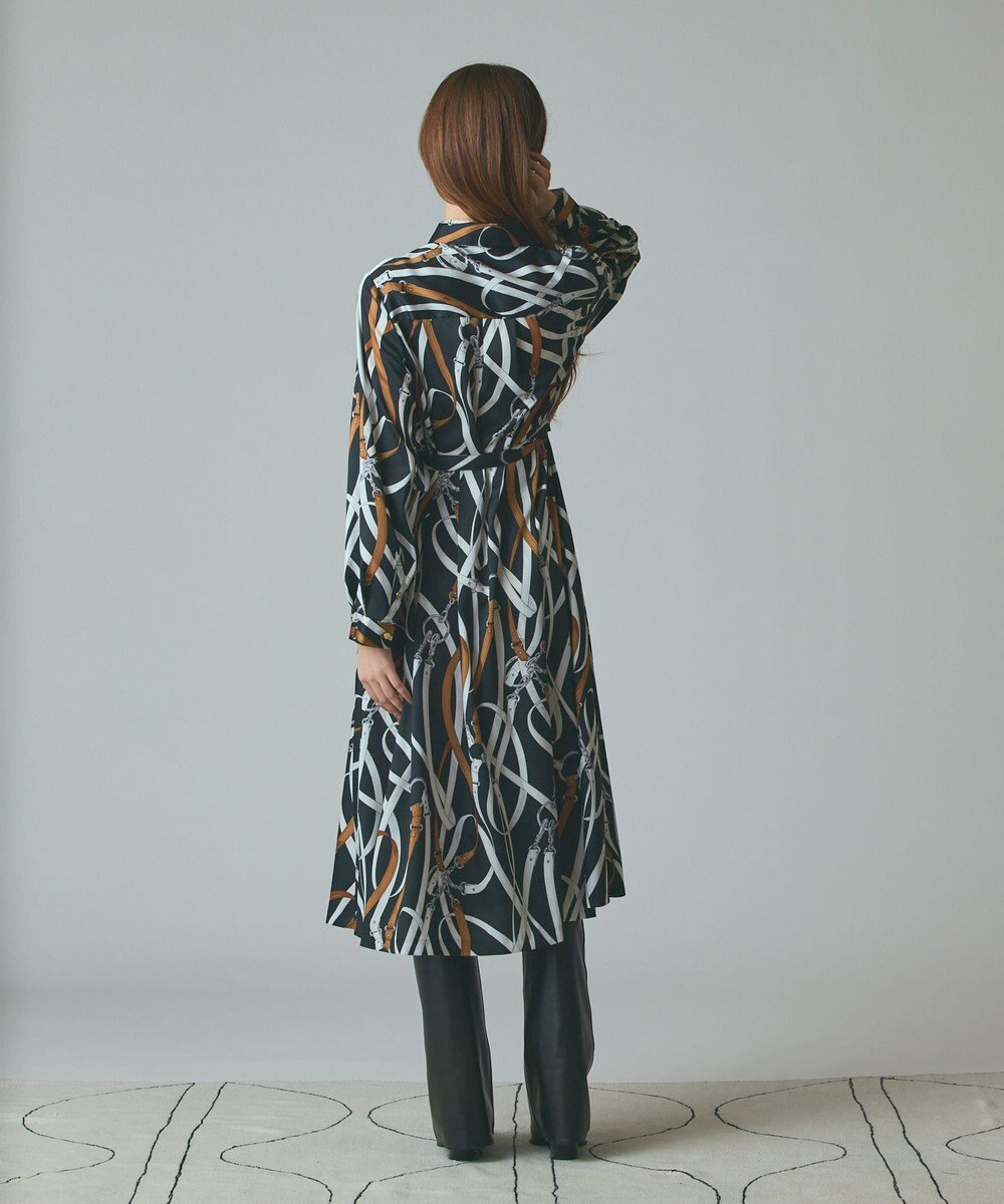 GRACE CONTINENTAL ベルトプリントシャツドレス 