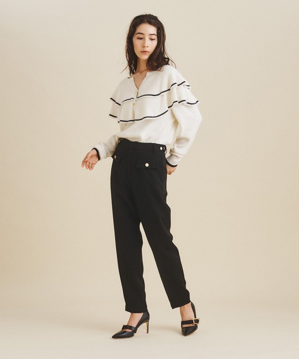 GRACE CONTINENTAL フロントフラップスリムパンツ