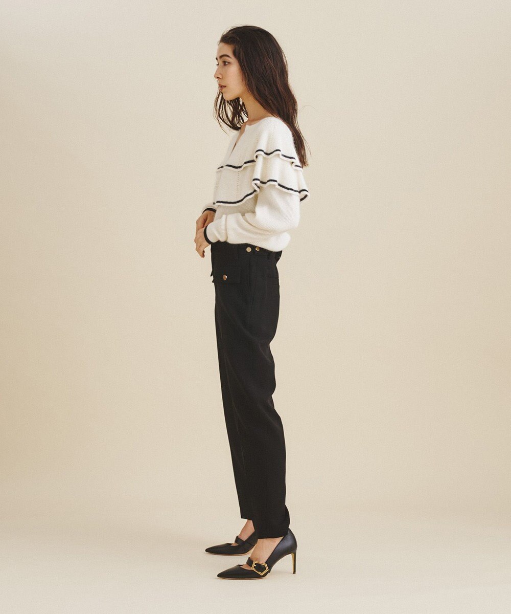 GRACE CONTINENTAL フロントフラップスリムパンツ