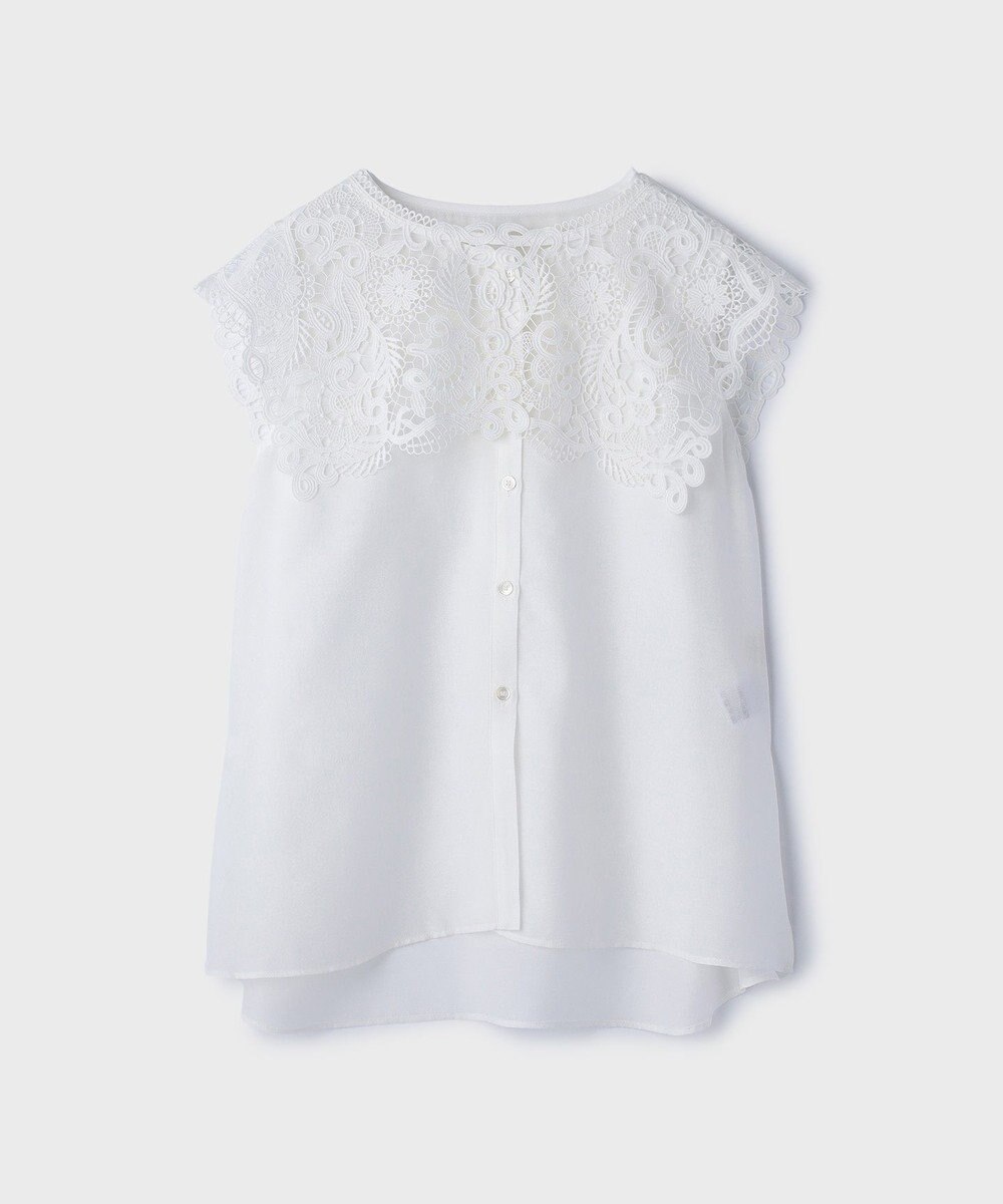 GRACE CONTINENTAL パターンレースカラーブラウス