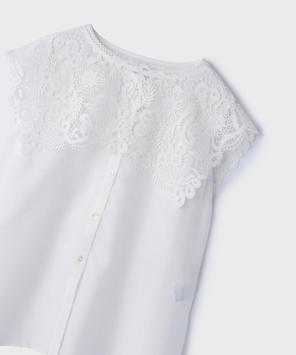 GRACE CONTINENTAL パターンレースカラーブラウス