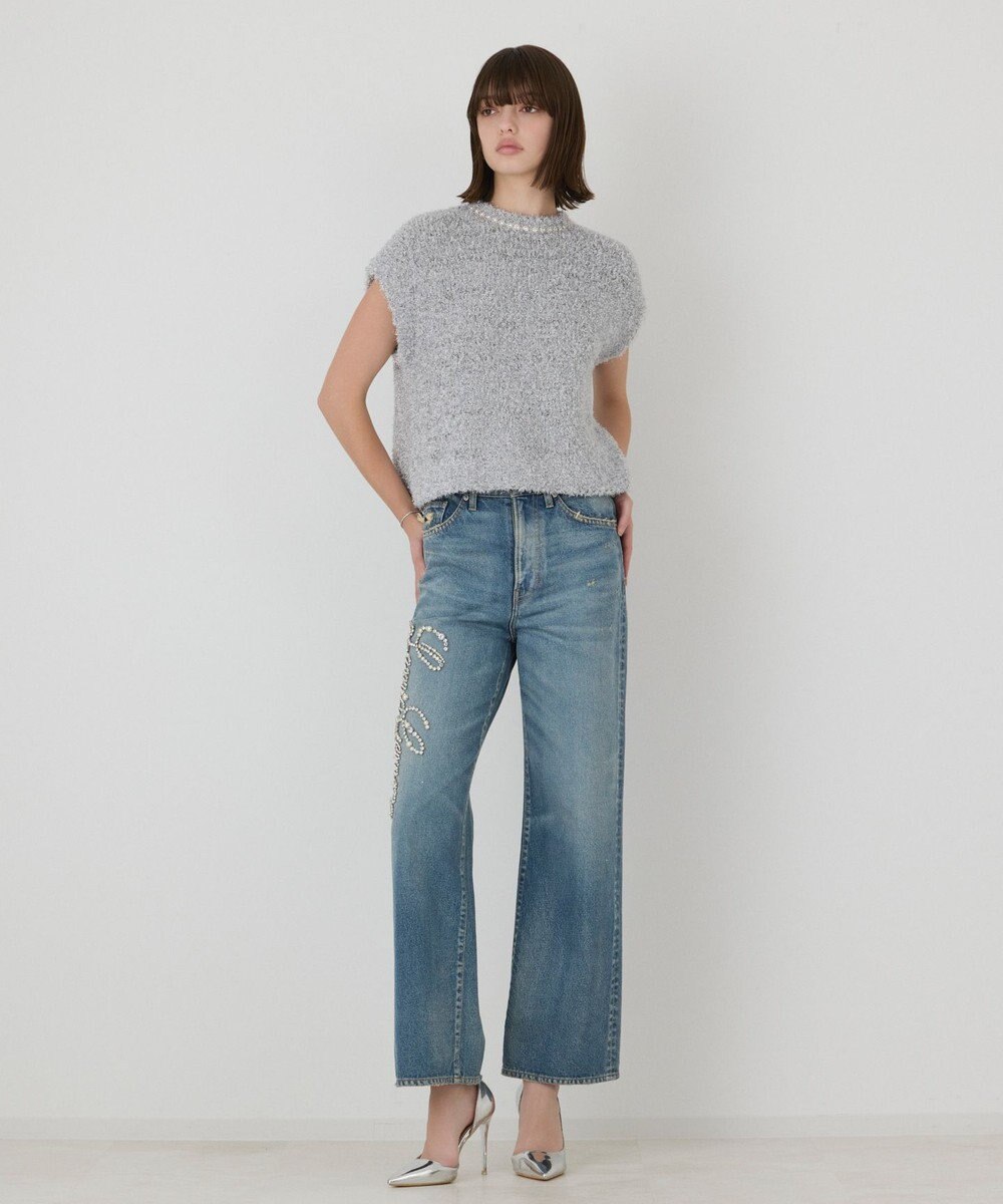 GRACE CONTINENTAL 【イベント店舗・ONLINE STORE先行アイテム】レタードビジューデニム 