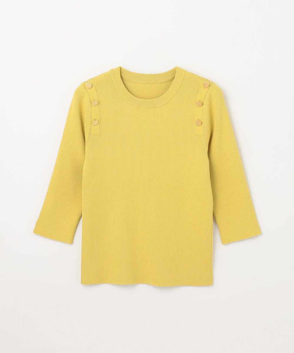 GRACE CONTINENTAL メタル釦リブニットトップ