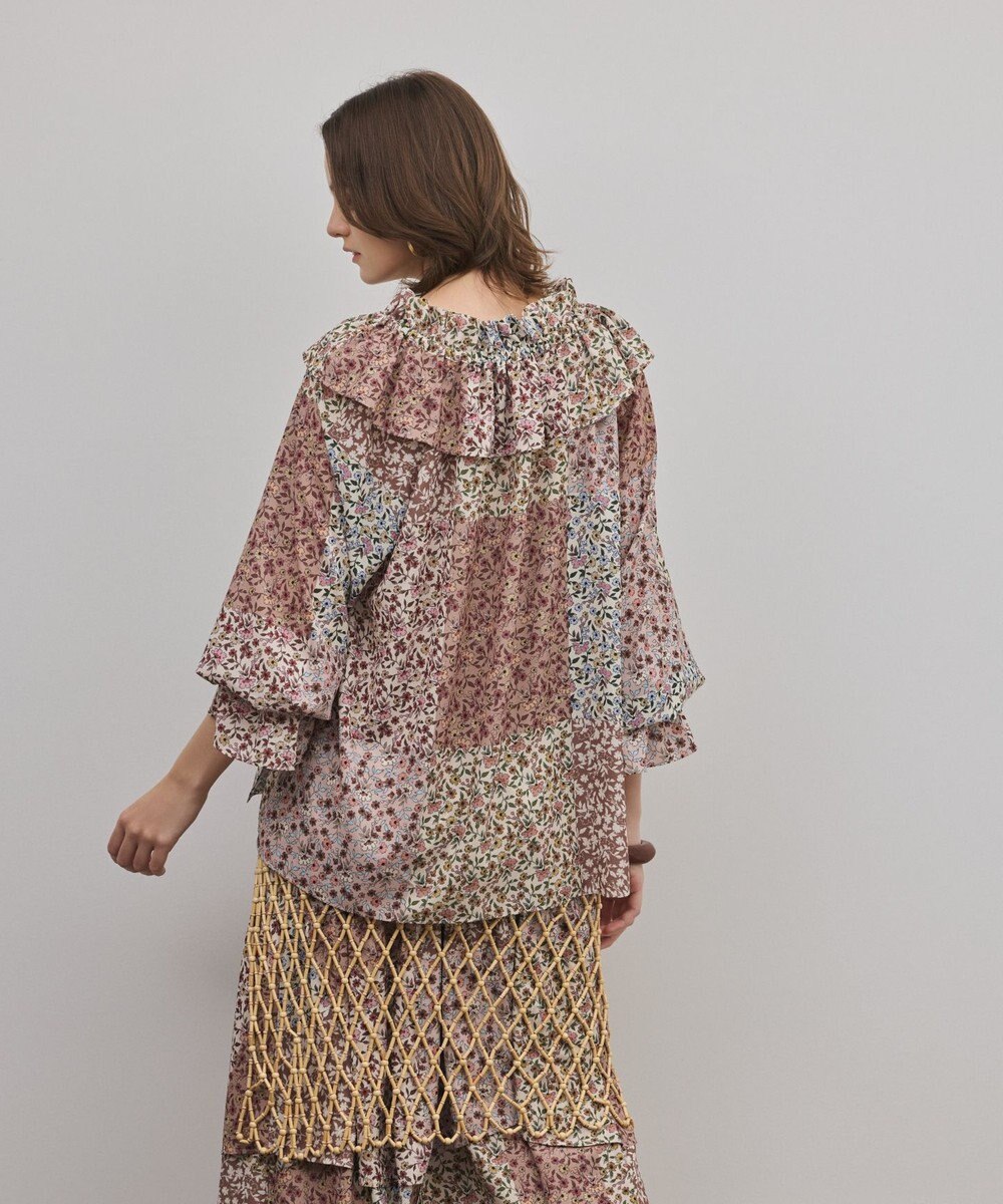 GRACE CONTINENTAL パッチワークプリントカフタンブラウス 