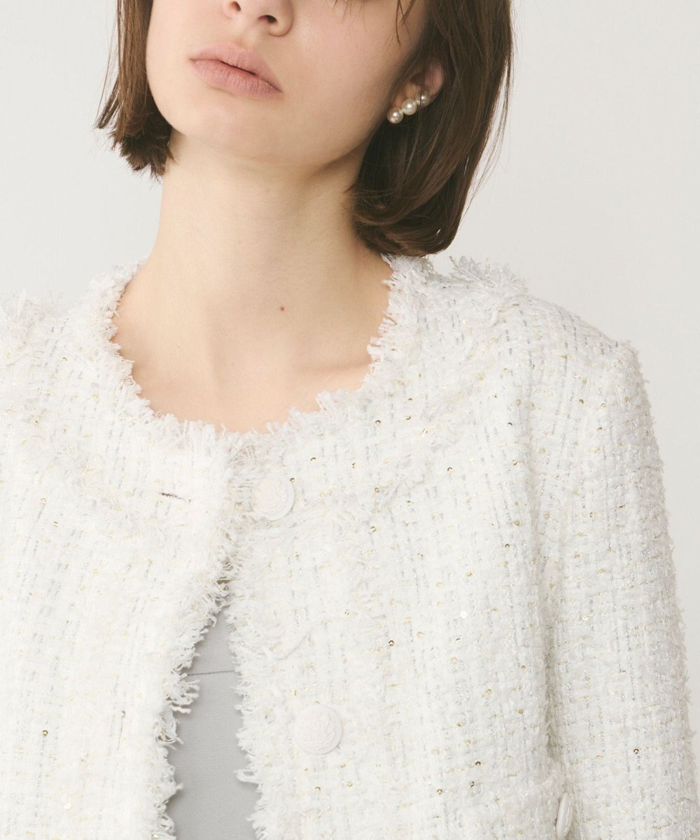 GRACE CONTINENTAL フリンジツイードジャケット 