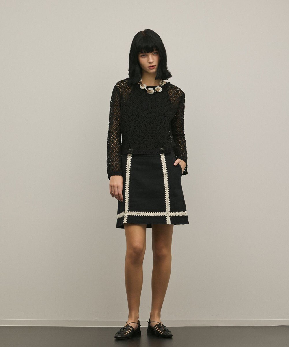 GRACE CONTINENTAL レースフレアスリーブトップ 