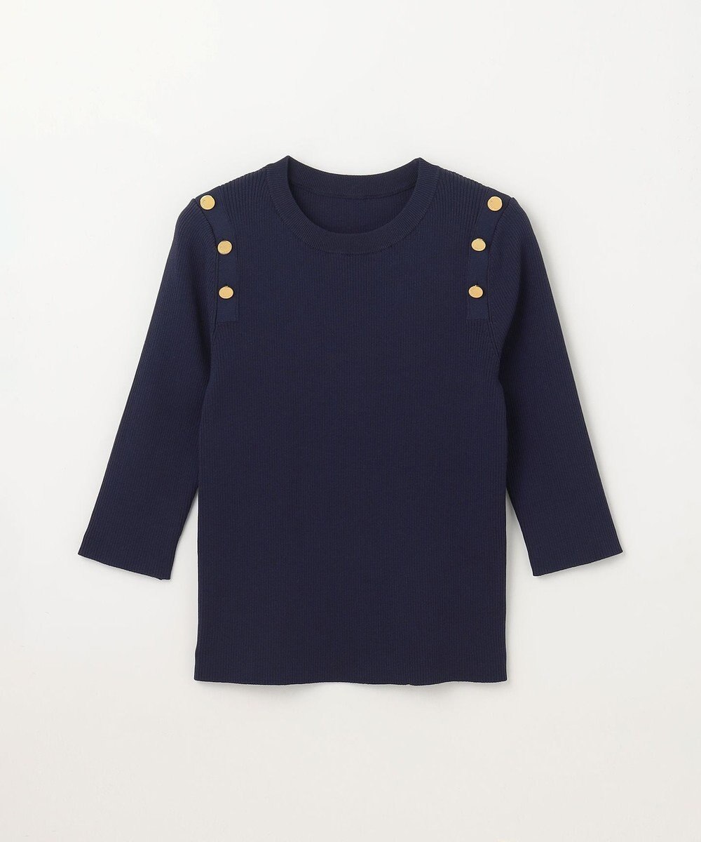 GRACE CONTINENTAL メタル釦リブニットトップ