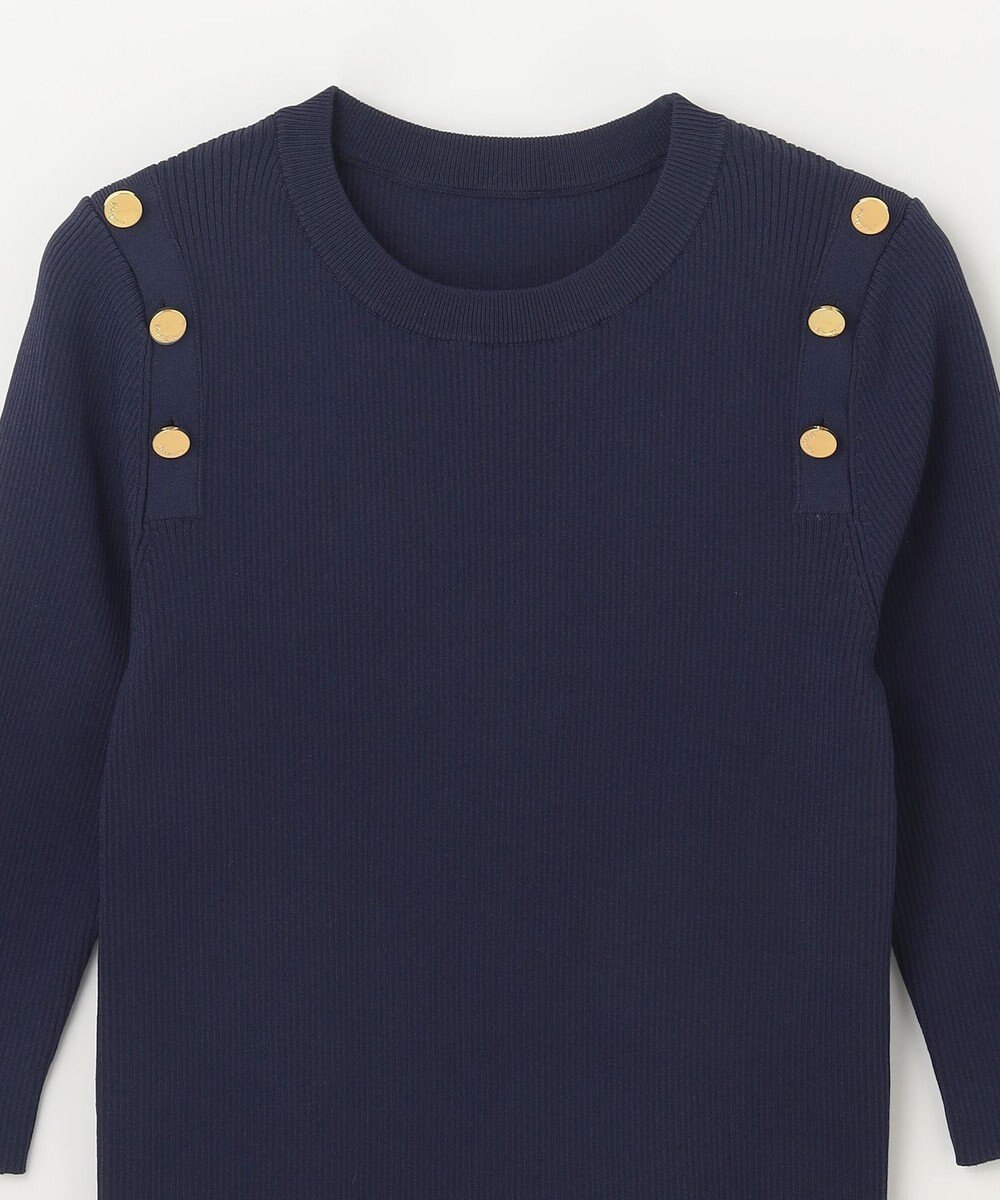 GRACE CONTINENTAL メタル釦リブニットトップ