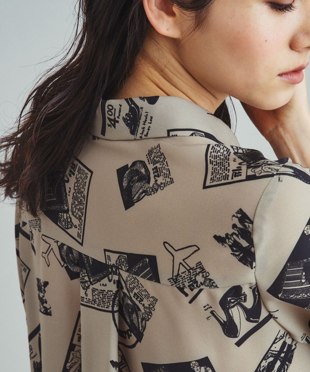 GRACE CONTINENTAL フォトプリントシャツドレス ベージュ