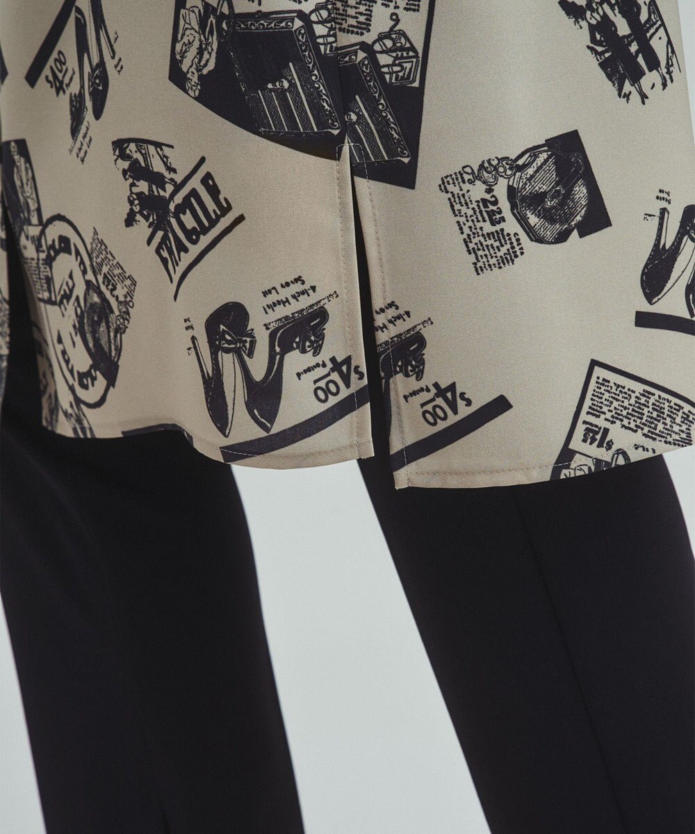 GRACE CONTINENTAL フォトプリントシャツドレス ベージュ