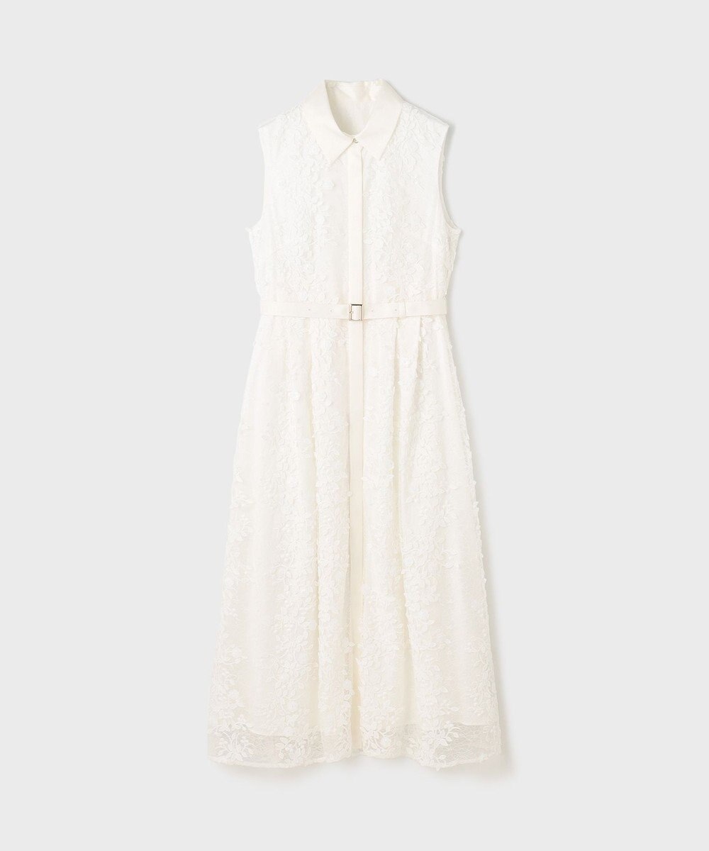 GRACE CONTINENTAL フラワーライン刺繍ワンピース 