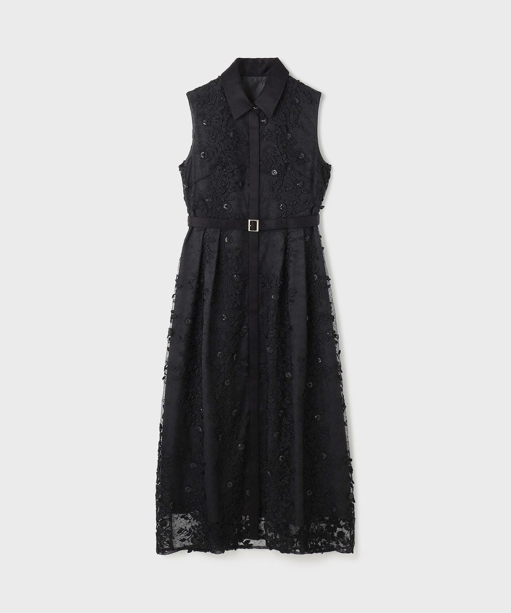 GRACE CONTINENTAL フラワーライン刺繍ワンピース