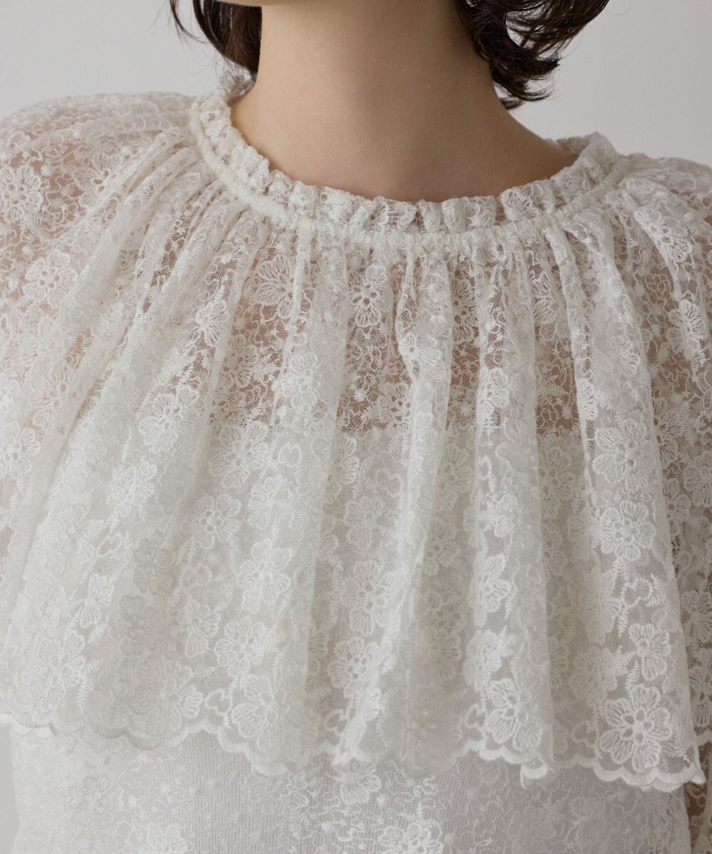 GRACE CONTINENTAL レースケープブラウス 