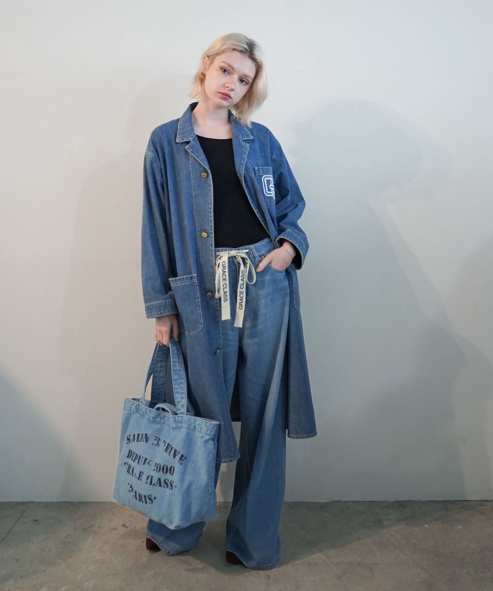 GRACE CONTINENTAL レタードデニムトート 
