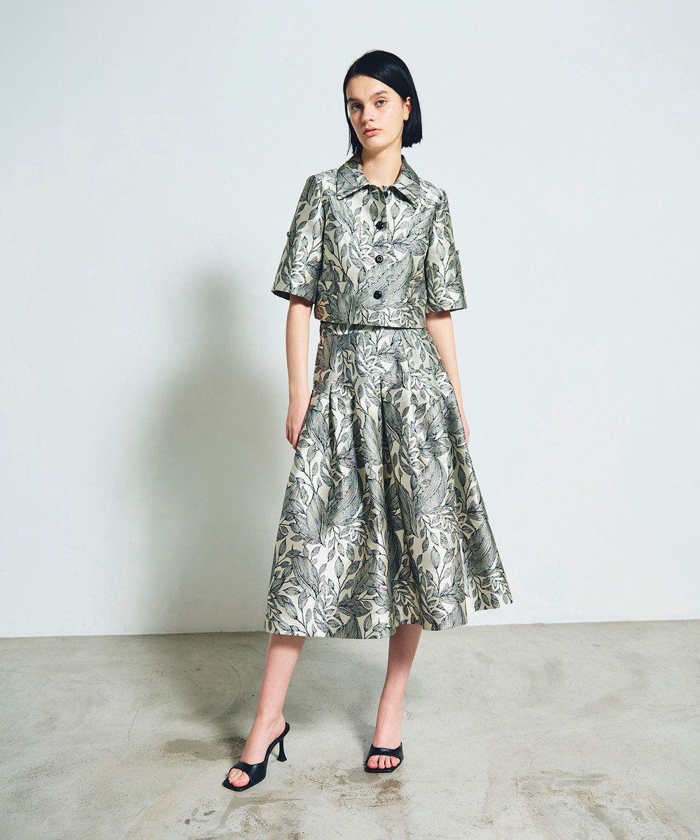 GRACE CONTINENTAL ボタニカルジャガードスカート