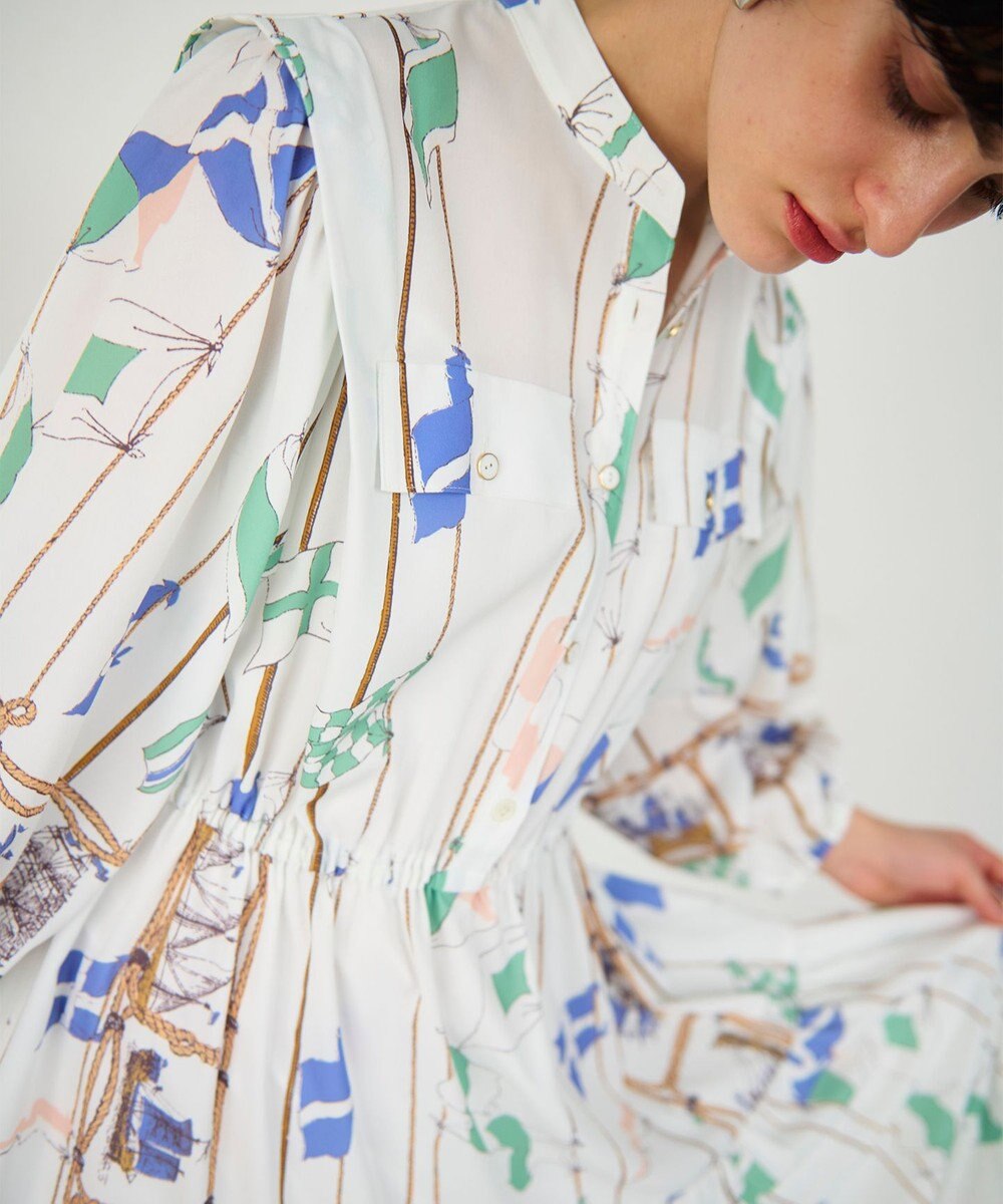 GRACE CONTINENTAL セーラープリントワンピース 