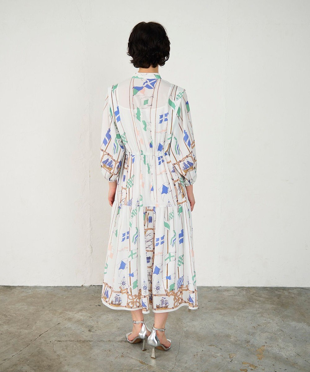 GRACE CONTINENTAL セーラープリントワンピース 