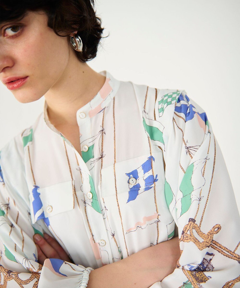 GRACE CONTINENTAL セーラープリントワンピース 