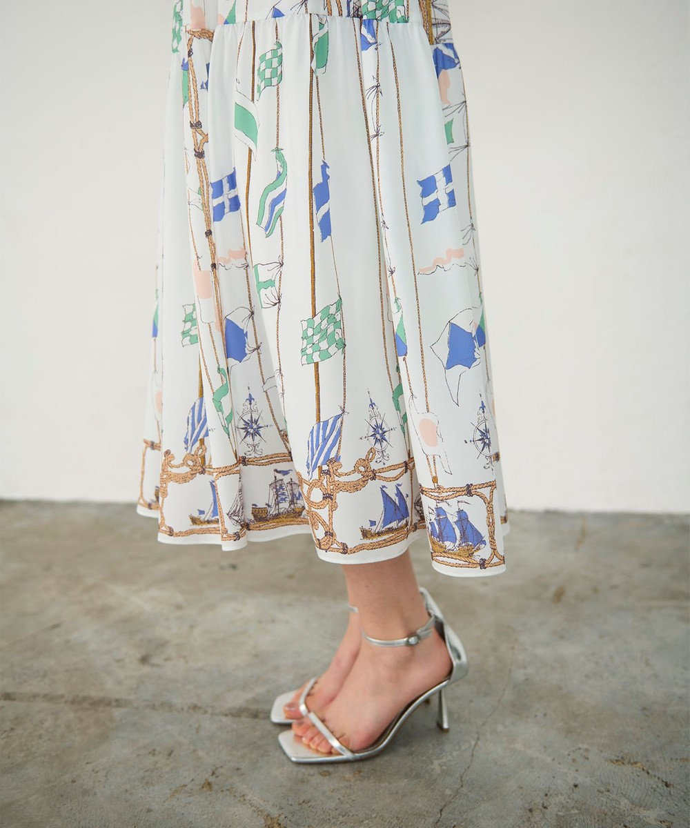 GRACE CONTINENTAL セーラープリントワンピース