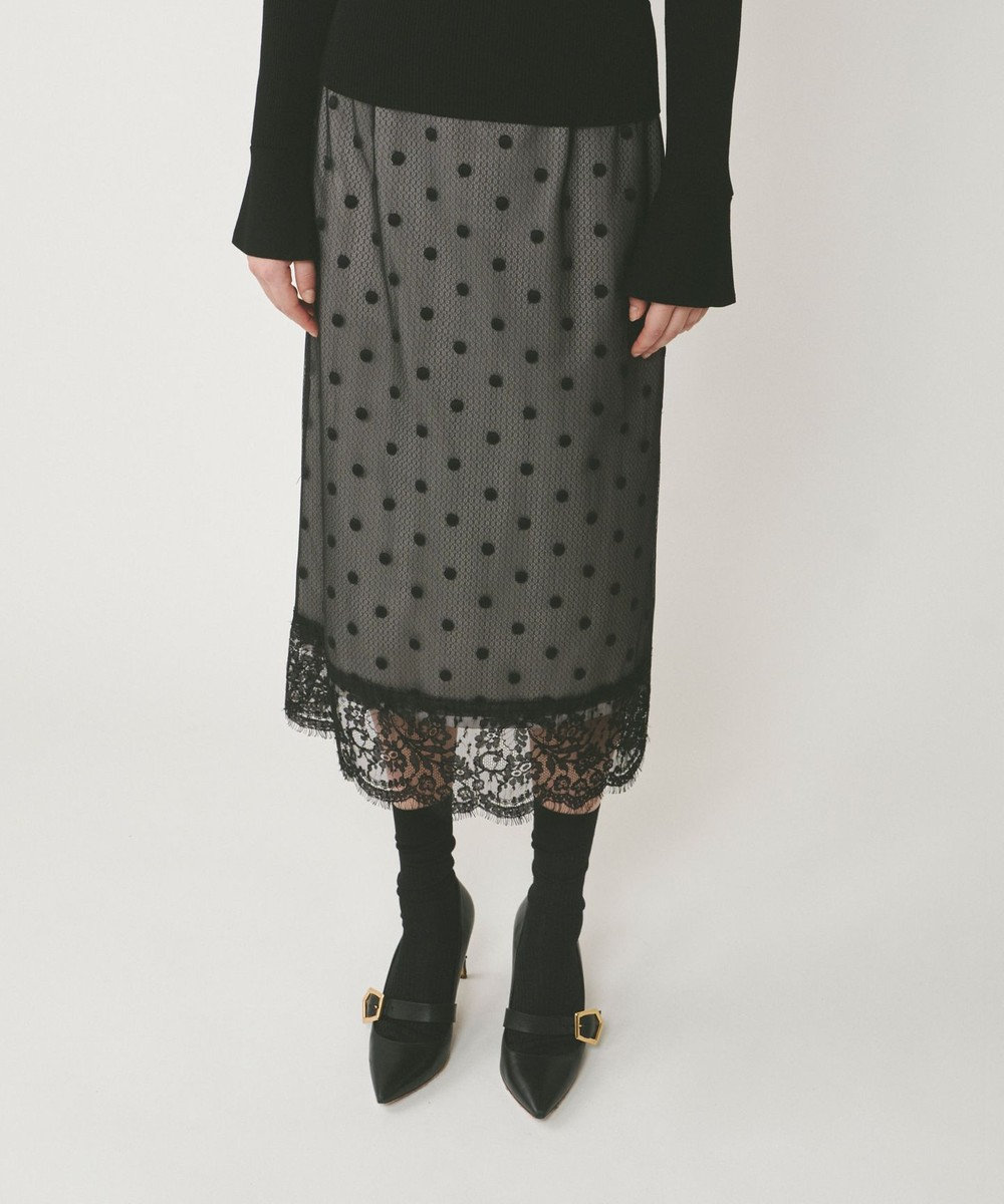 GRACE CONTINENTAL ドットチュールタイトスカート
