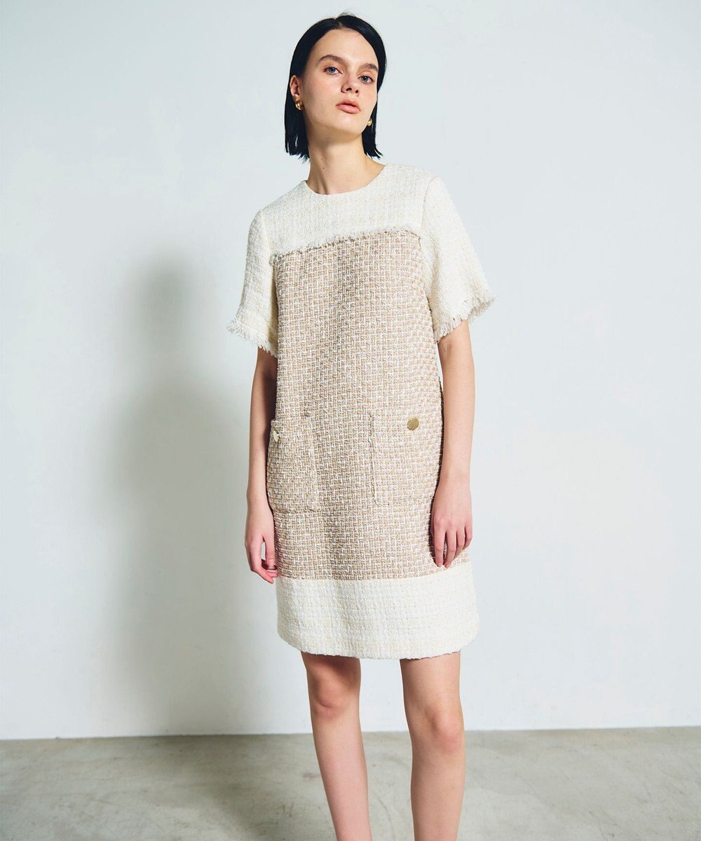 GRACE CONTINENTAL ツイードコンビミニワンピース
