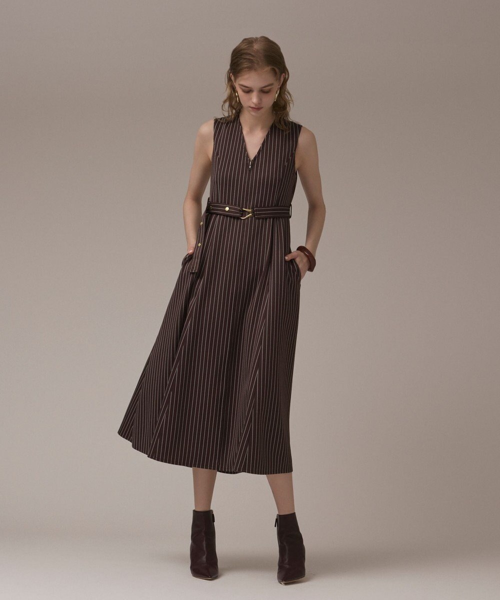 GRACE CONTINENTAL ストライプジャージワンピース 