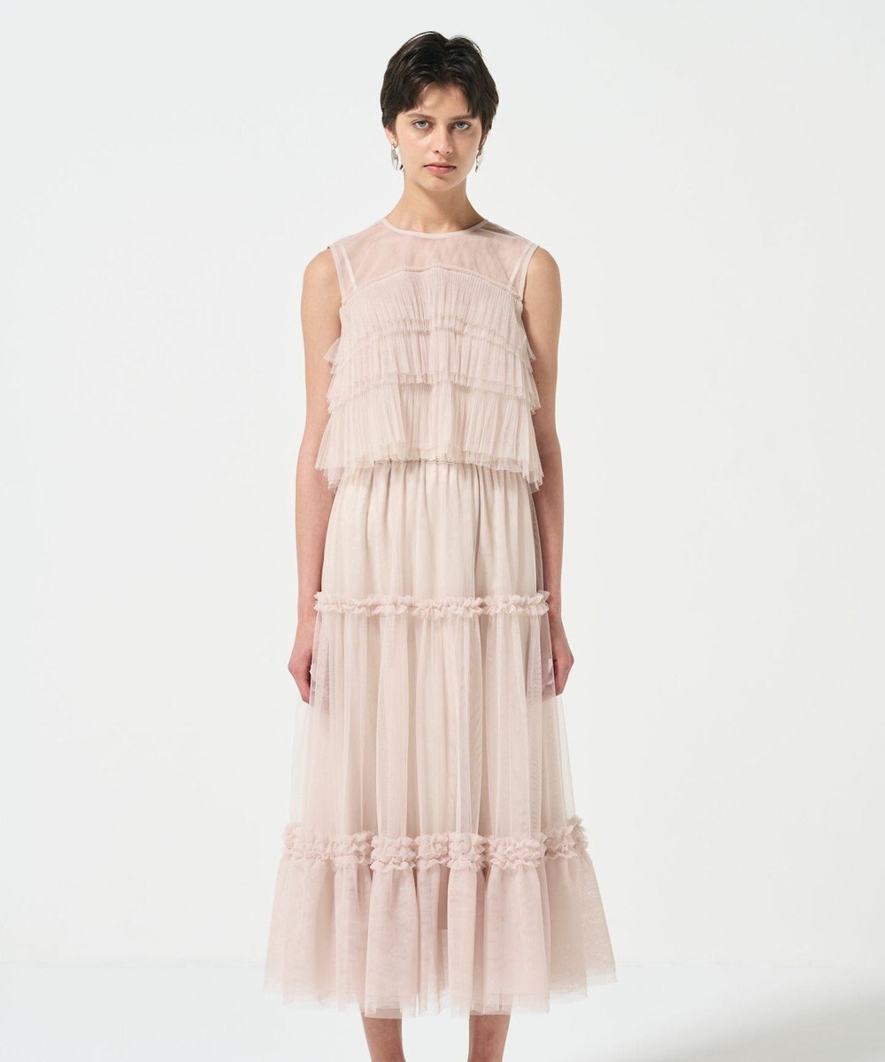 GRACE CONTINENTAL チュールフリルノースリーブ 