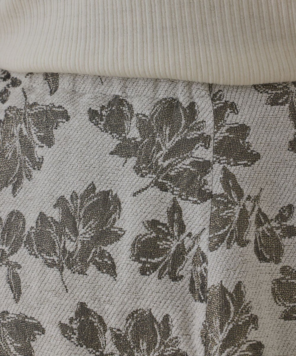 GRACE CONTINENTAL ラメフラワージャガードフレアスカート 