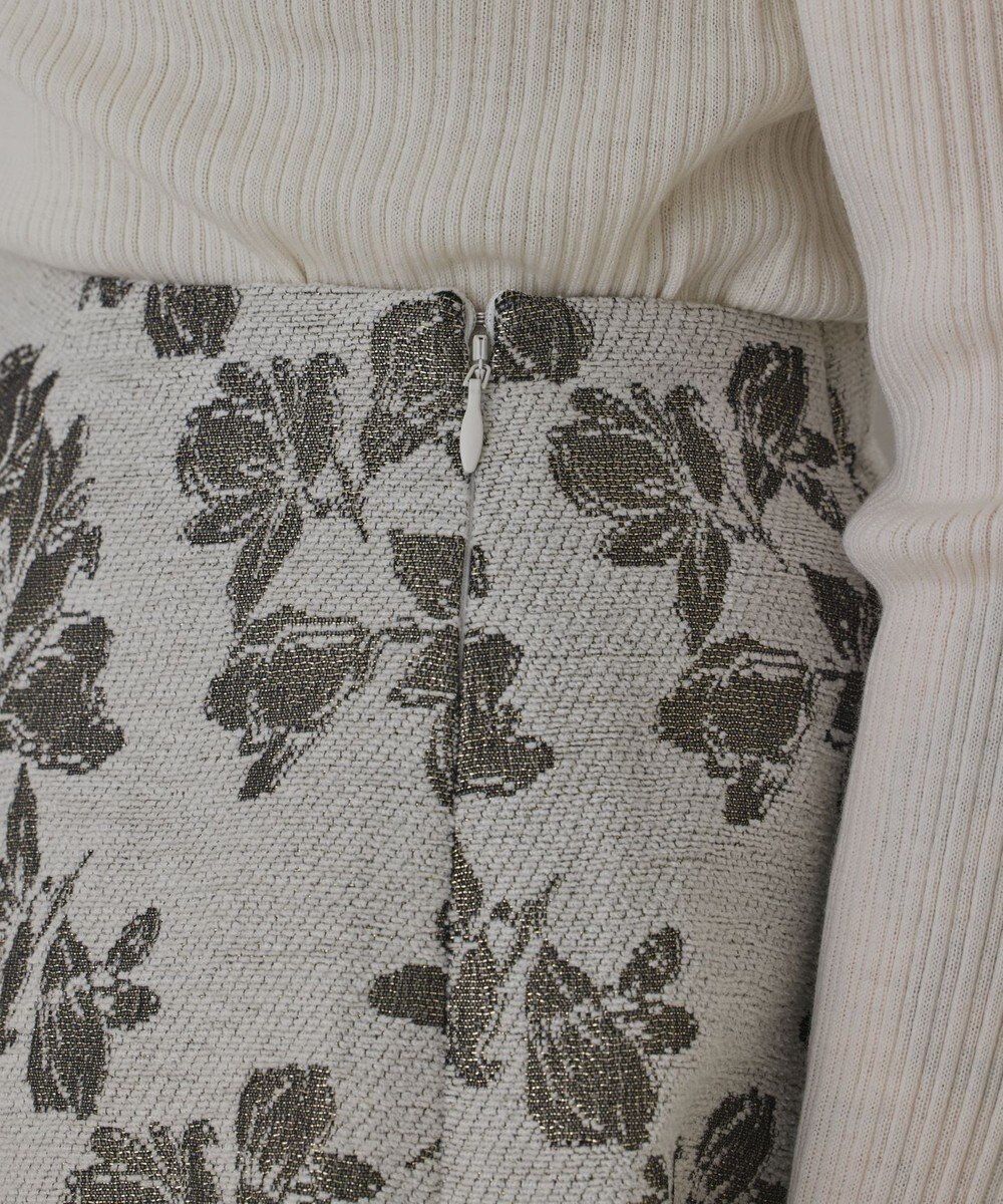 GRACE CONTINENTAL ラメフラワージャガードフレアスカート 