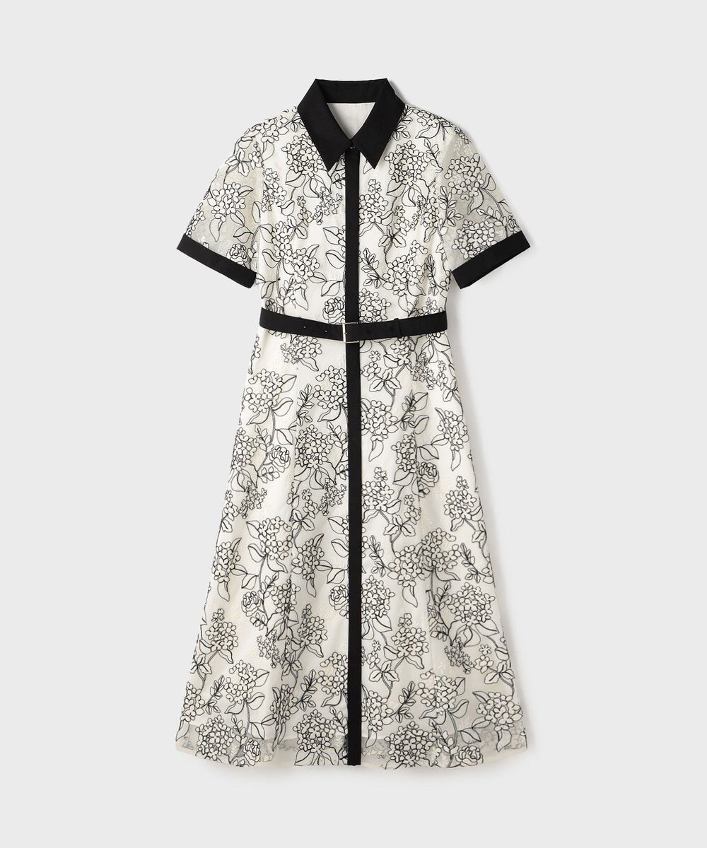 GRACE CONTINENTAL フラワーコード刺繍ワンピース 