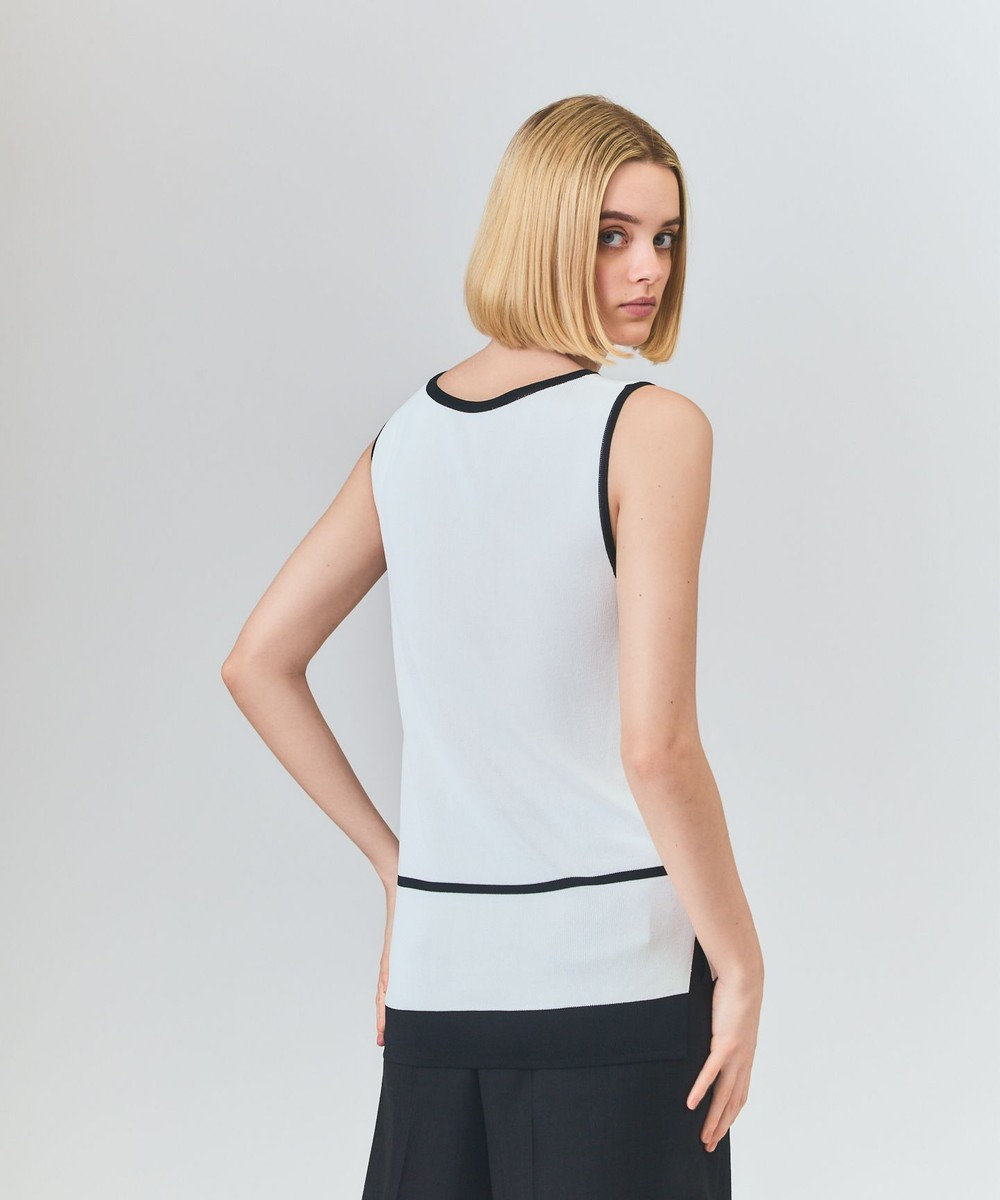 GRACE CONTINENTAL ラインニットノースリーブ