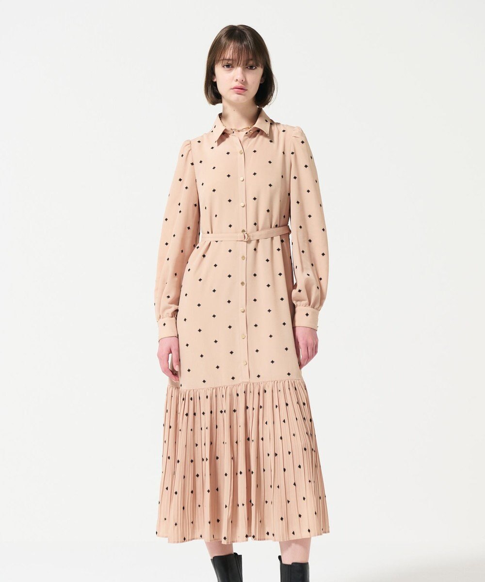 GRACE CONTINENTAL ベルト付刺繍ロングワンピース 