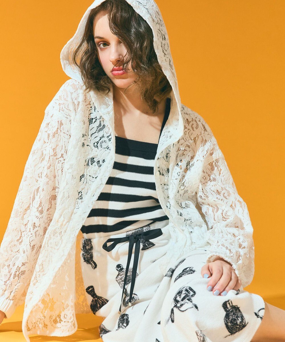 GRACE CONTINENTAL パフュームプリントパイルスカート 