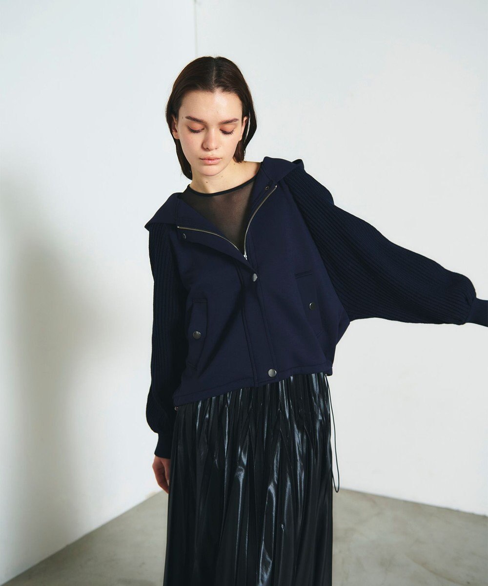 GRACE CONTINENTAL ニットコンビパーカー 